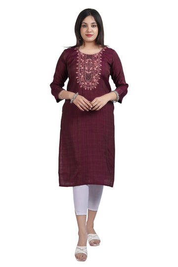 Gorgeous Mirror Embroidery Shimmer Rayon Kurti - Stylish and Elegant