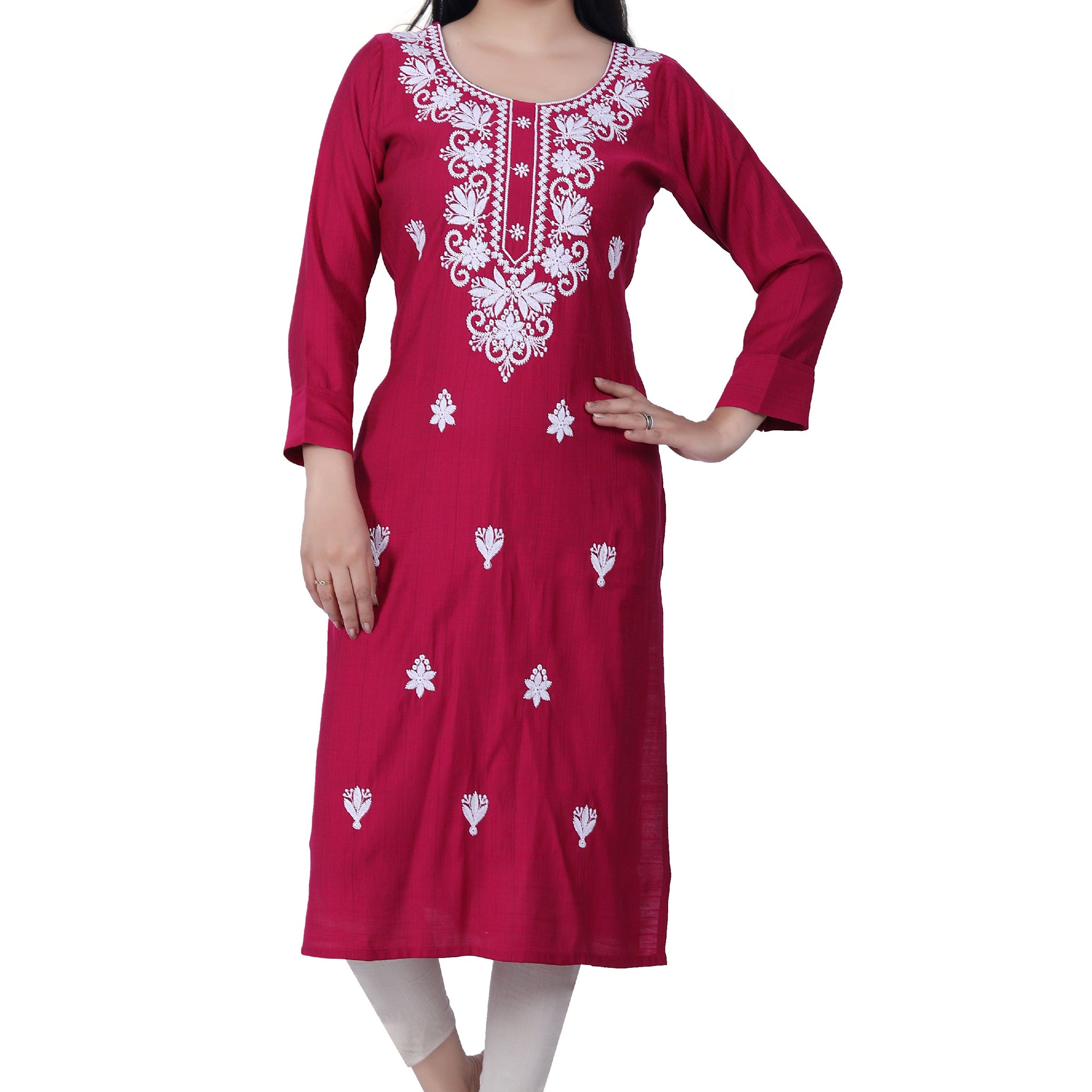 Opulent Elegance: Fully Fine Embroidery Silk Kurti