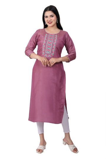 Radiant Mauve Shimmer: Simmer Silk Kurti