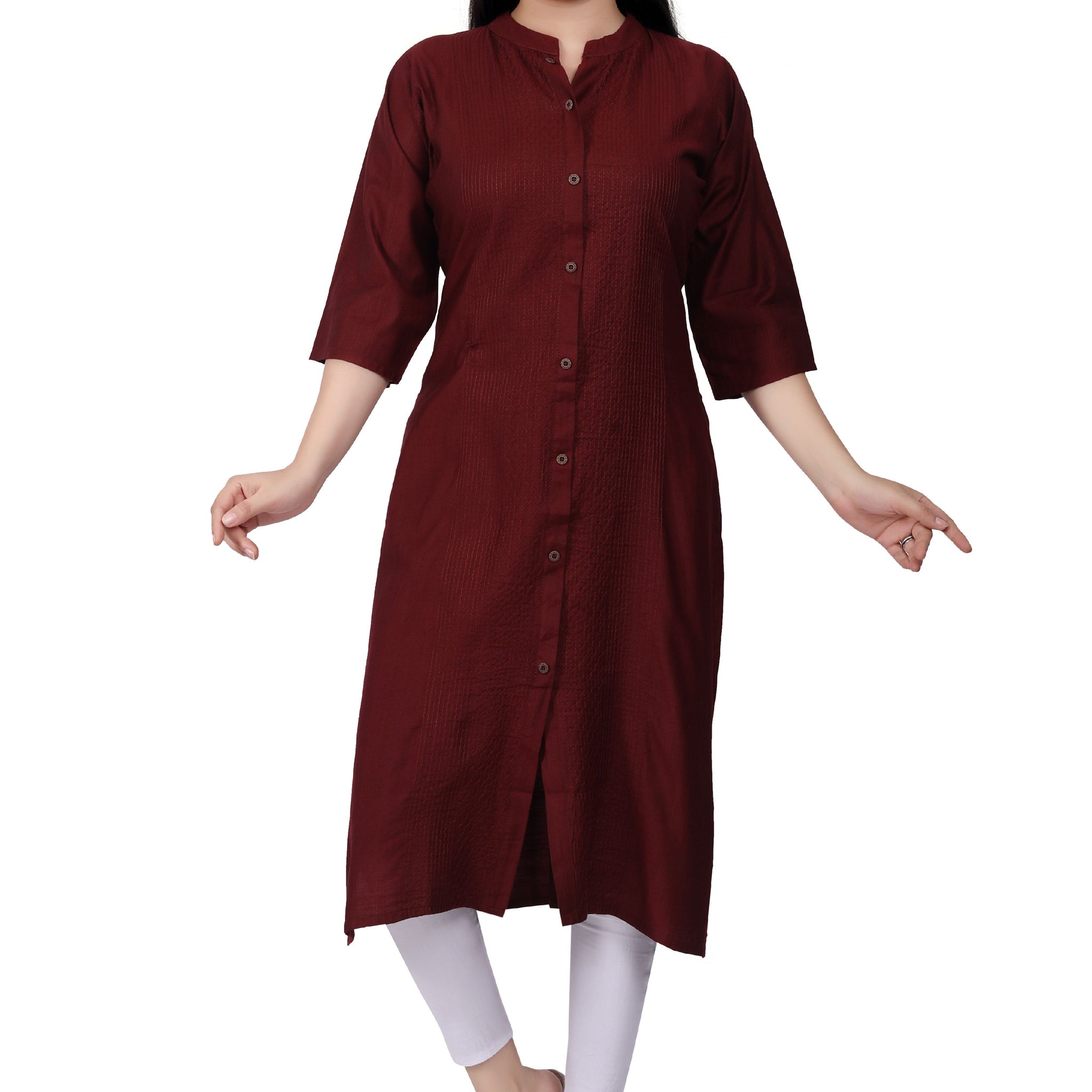 Exquisite Jaal Embroidered Silk Kurti - Elegance Redefined